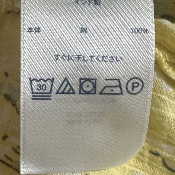 Chaps Yellow Floral Womens 3/4 Sleeve Button Up Top XXL 100% Cotton Boho Peasant - Picture 5 of 10